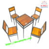 Bộ Bàn Ghế Cafe Khung Sắt Mặt Gỗ Đẹp, Giá Rẻ