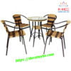 Bộ Bàn Ghế Cafe Nhựa Giả Mây Tay Đơn 2 5 Bộ Bàn Ghế Cafe Nhựa Giả Mây Tay Đơn 2