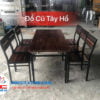 Bộ Bàn Ghế Chân Sắt Mặt Gỗ Đen
