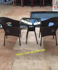Bộ Bàn Ghế Cafe Nhựa Giả Mây 2