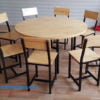 Thanh Lý Mẫu Bàn Ghế Chân Sắt Mặt Gỗ Mới